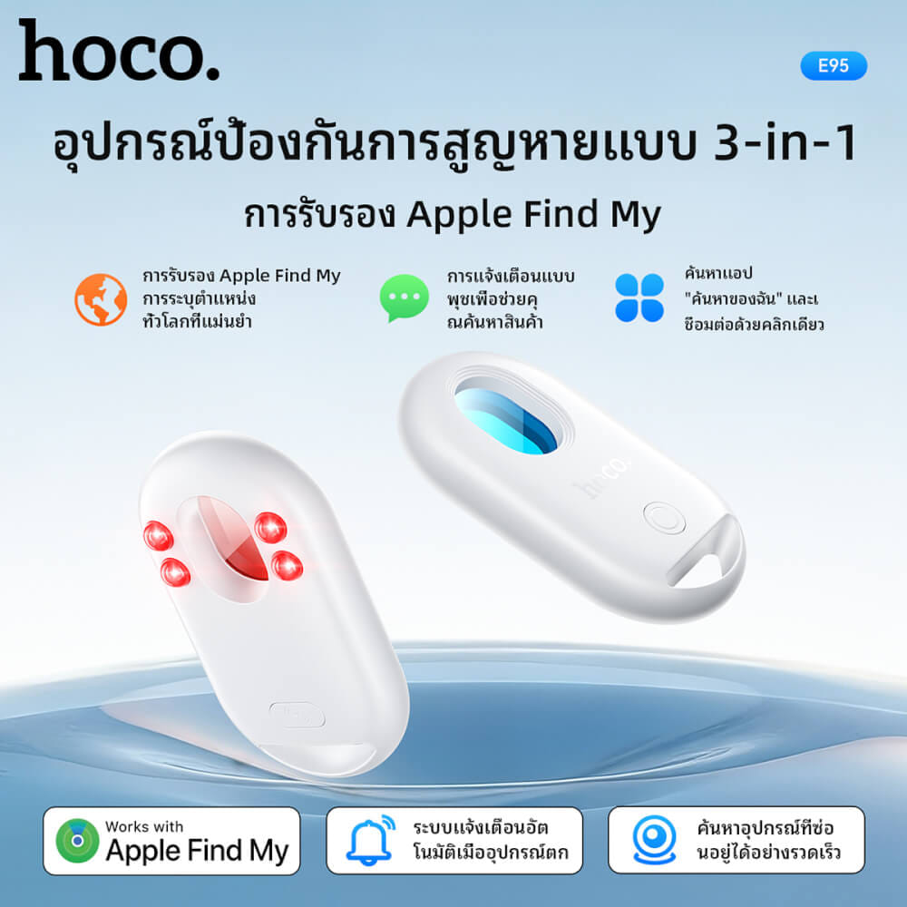 อุปกรณ์ติดตามจีพีเอสและ ตรวจจับกล้องแอบถ่าย HOCO E95 สำหรับ APPLE สีขาว